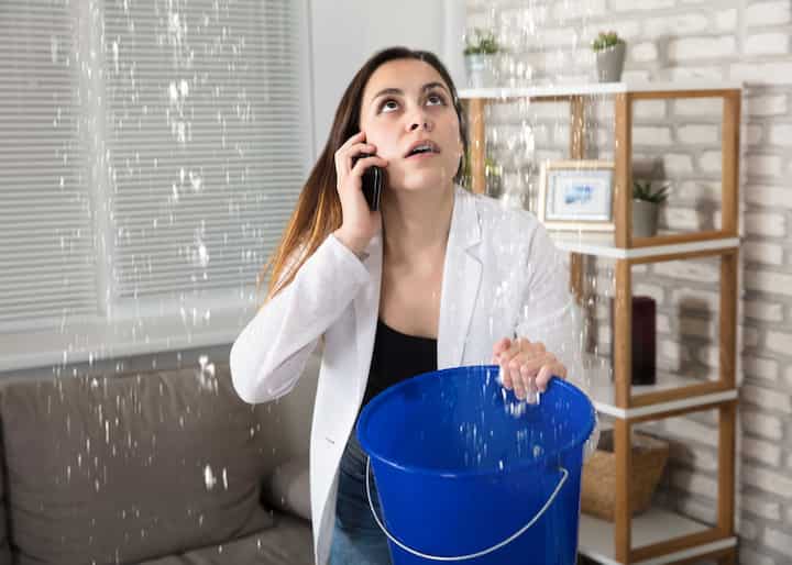 Water damage from leaking ceiling in need of immediate water damage cleanup services in Natchez, MS.